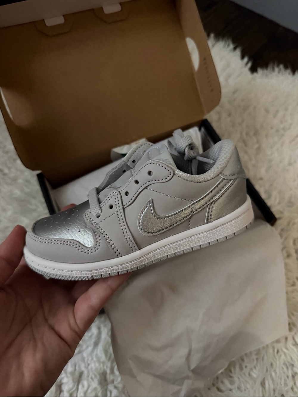Jordan 1 Retro Low OG (TD) - Neutral Grey & Metallic Silver